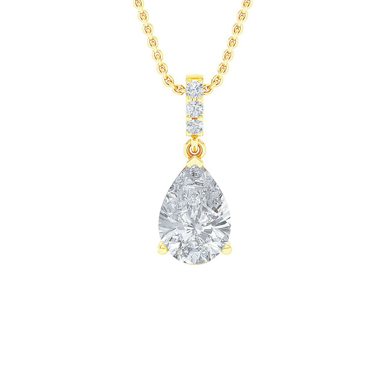  Solitaire pendant necklace - 2 Carat Pear Diamond Solitaire Pendant Necklace -  The Future Rocks -    1 