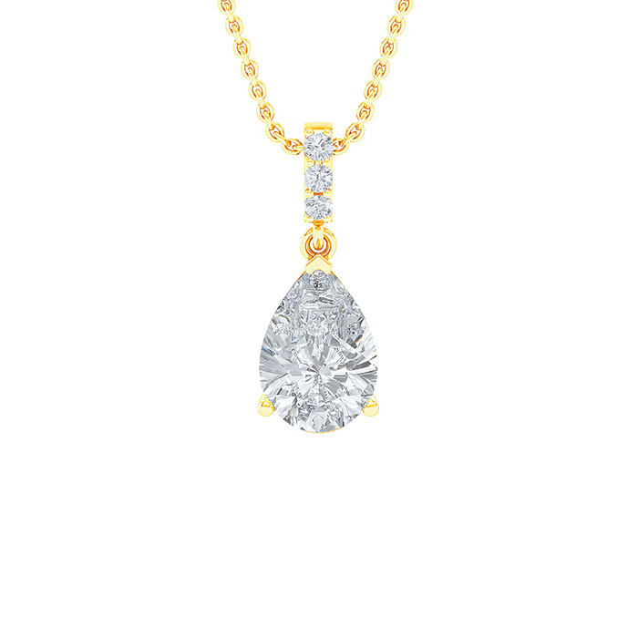  Solitaire pendant necklace - 2 Carat Pear Diamond Solitaire Pendant Necklace -  The Future Rocks -    1 