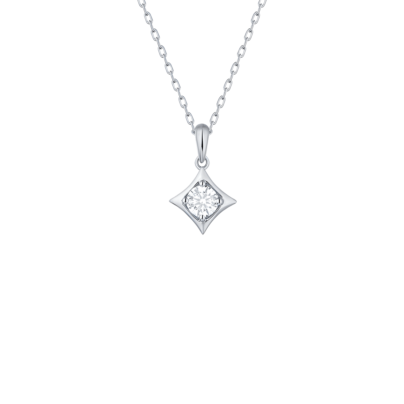  Sparkle pendant necklace - Lab-Grown Diamond Solitaire Sparkle Pendant Necklace -  The Future Rocks -    1 