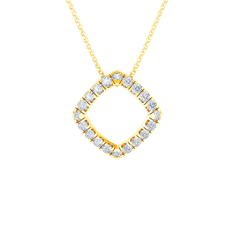  Square pendant necklace - 18K Gold Lab-Grown Diamond Square Pendant Necklace -  The Future Rocks  -    1 