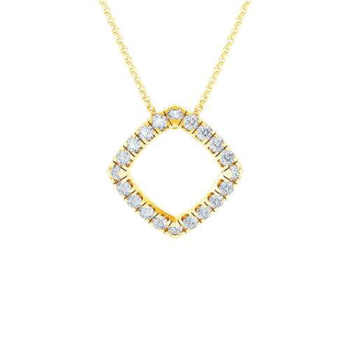  Square pendant necklace - 18K Gold Lab-Grown Diamond Square Pendant Necklace -  The Future Rocks -    1 