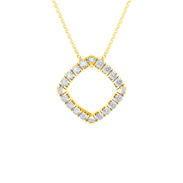  Square pendant necklace - 18K Gold Lab-Grown Diamond Square Pendant Necklace -  The Future Rocks -    1 