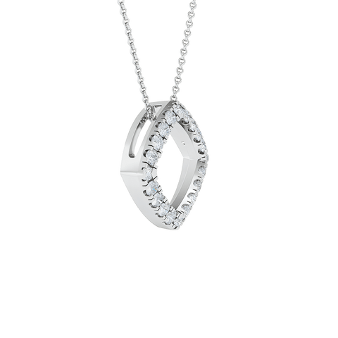  Square pendant necklace - 18K Gold Lab-Grown Diamond Square Pendant Necklace -  The Future Rocks  -    6 