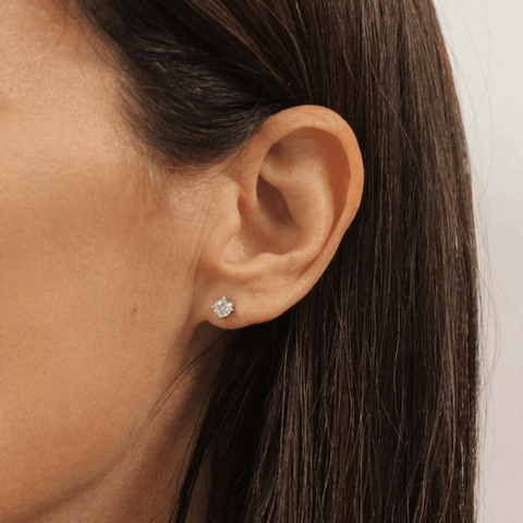 Sumin earrings - 18K Gold Sumin Lab-Grown Diamond Solitaire Earrings -  The Future Rocks  -    2 