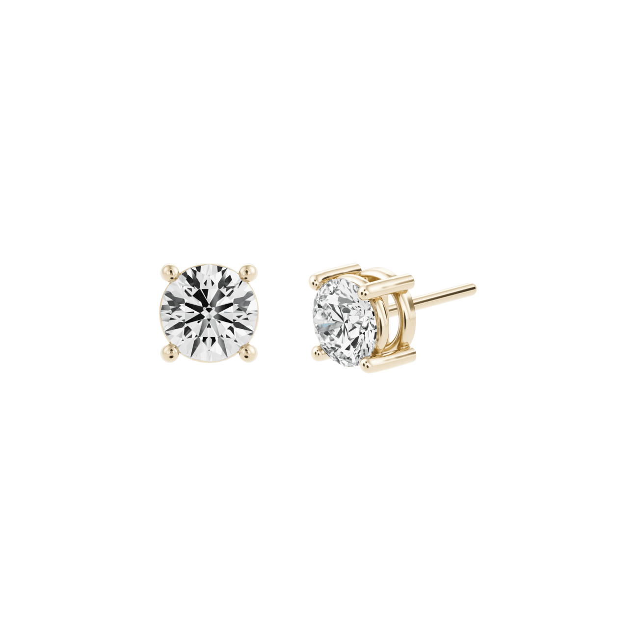  Sumin earrings - 18K Gold Sumin Lab-Grown Diamond Solitaire Earrings -  The Future Rocks -    1 