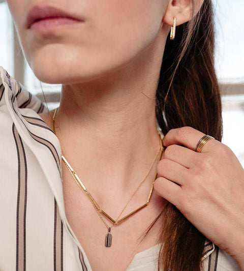  Sunray necklace - Sunray Gold Bar Chain Necklace -  The Future Rocks  -    3 