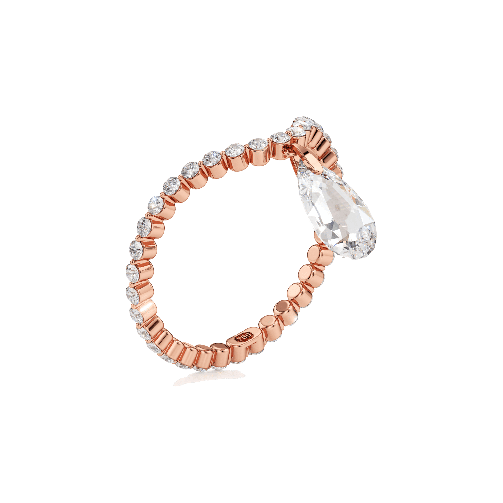  Tear curve ring - Lab-Grown Diamond Tear Curve Ring -  The Future Rocks -    5 