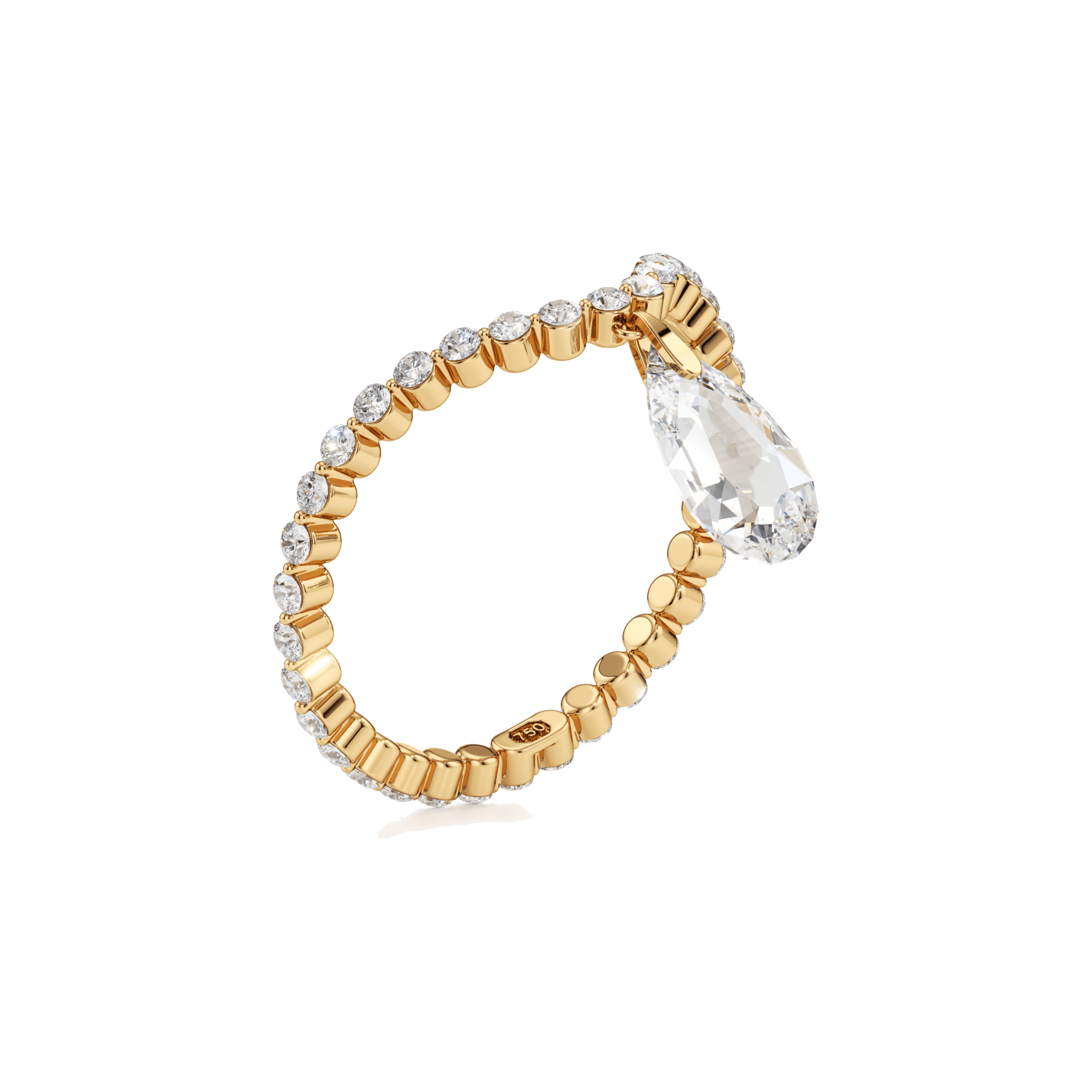  Tear curve ring - Lab-Grown Diamond Tear Curve Ring -  The Future Rocks -    1 