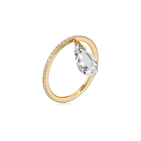 Tear dropped sales engagement ring