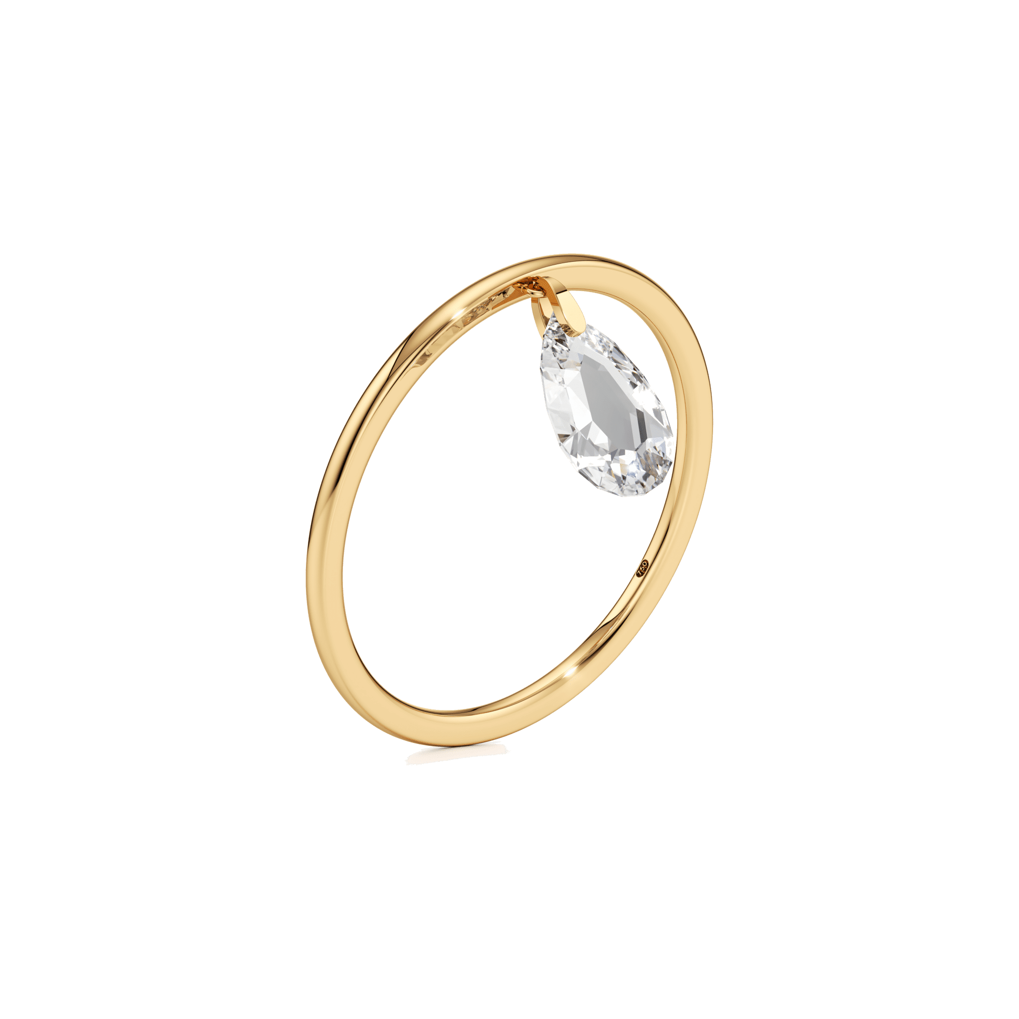  Tear drop statement ring - Lab-Grown Diamond Tear Drop Statement Ring -  The Future Rocks -    1 