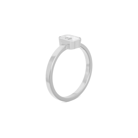  Thea diamond solitaire ring - Emerald Cut Lab-Grown Diamond Solitaire Ring -  The Future Rocks  -    6 