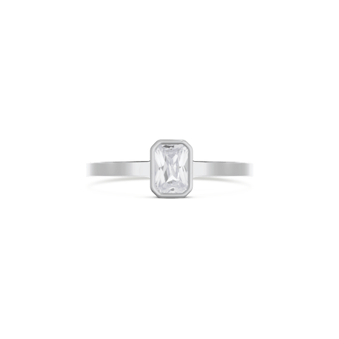  Thea diamond solitaire ring - Emerald Cut Lab-Grown Diamond Solitaire Ring -  The Future Rocks  -    3 