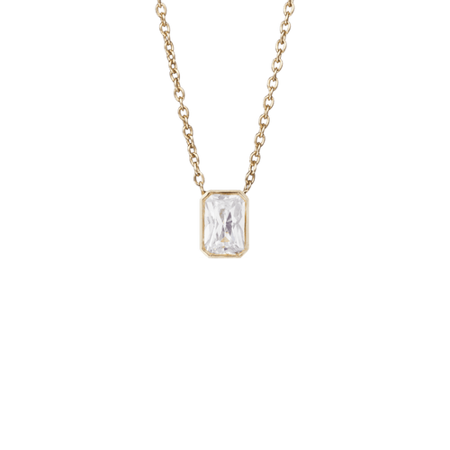  Thea solitaire necklace - Emerald Lab-Grown Diamond Solitaire Necklace -  The Future Rocks -    1 