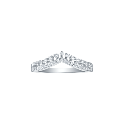  Tiara ring - 14K White Gold Lab-Grown Diamond Tiara Ring -  The Future Rocks  -    1 