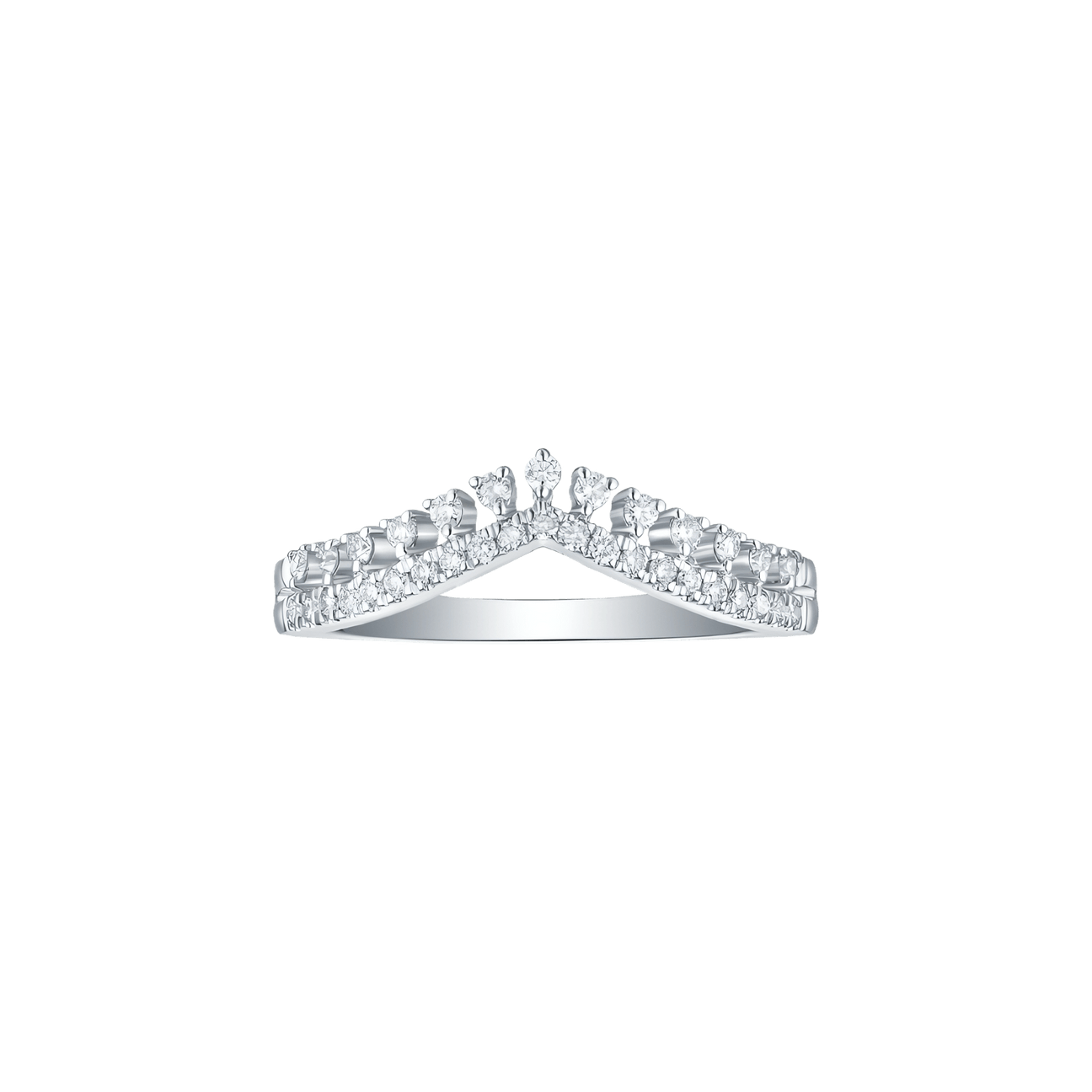  Tiara ring - 14K White Gold Lab-Grown Diamond Tiara Ring -  The Future Rocks -    1 