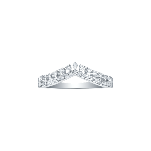  Tiara ring - 14K White Gold Lab-Grown Diamond Tiara Ring -  The Future Rocks -    1 