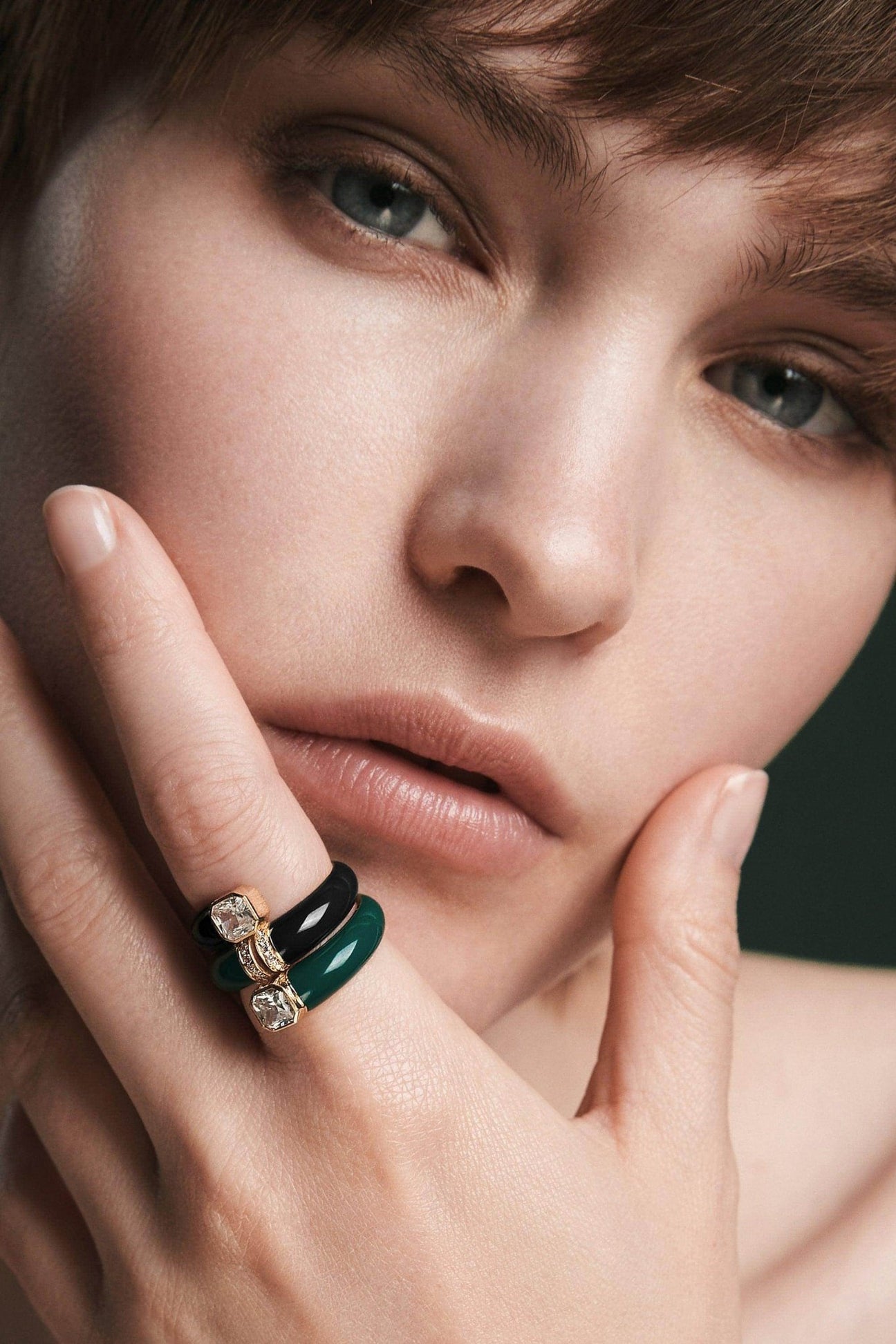  Toi et moi black enamel asscher ring - Toi et moi black enamel asscher ring -  The Future Rocks -    2 