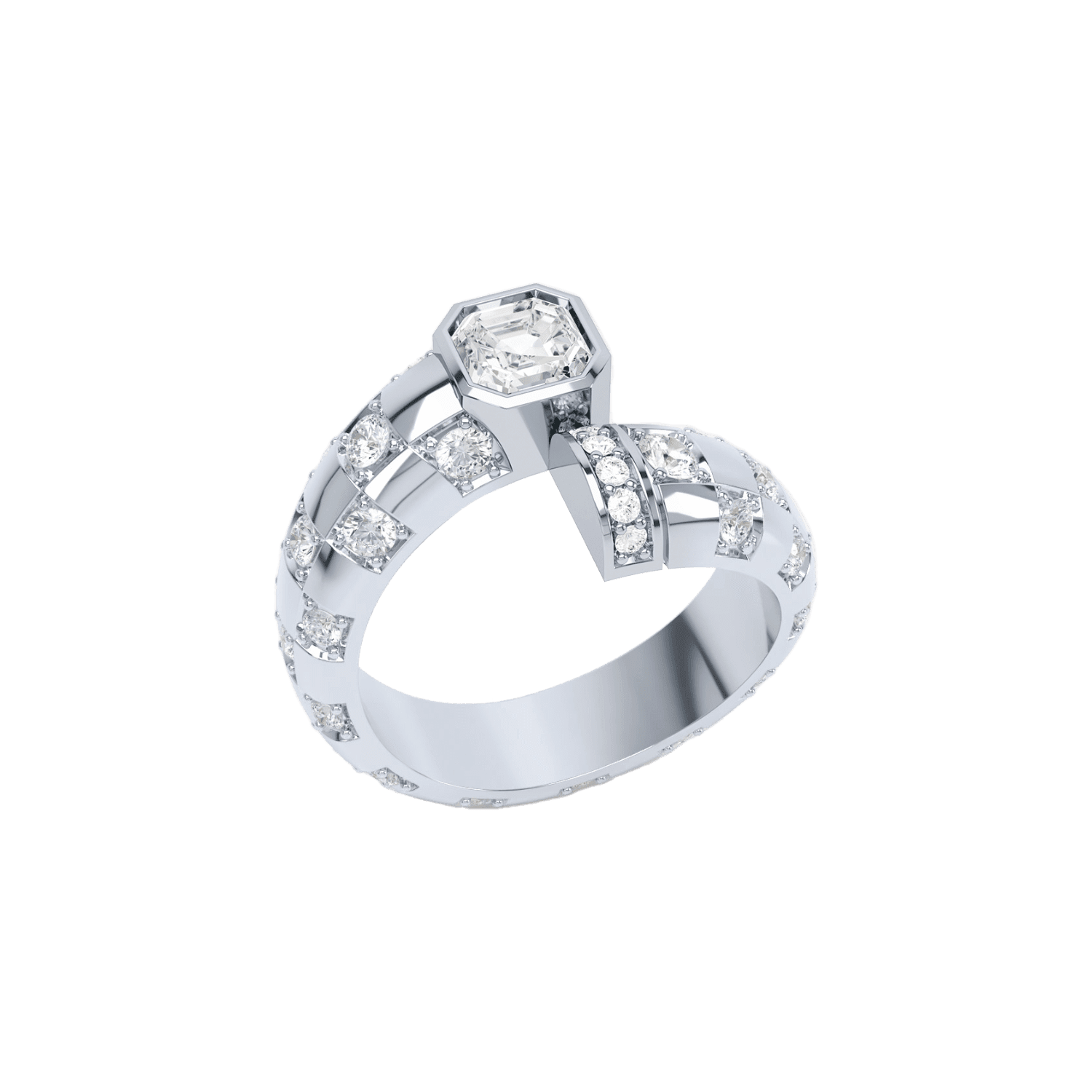  Toi et moi checkerboard asscher ring - Toi et moi checkerboard asscher ring -  The Future Rocks -    3 