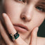  Toi et moi green enamel asscher ring - Toi et Moi Green Enamel Asscher Diamond Ring -  The Future Rocks  -    7 