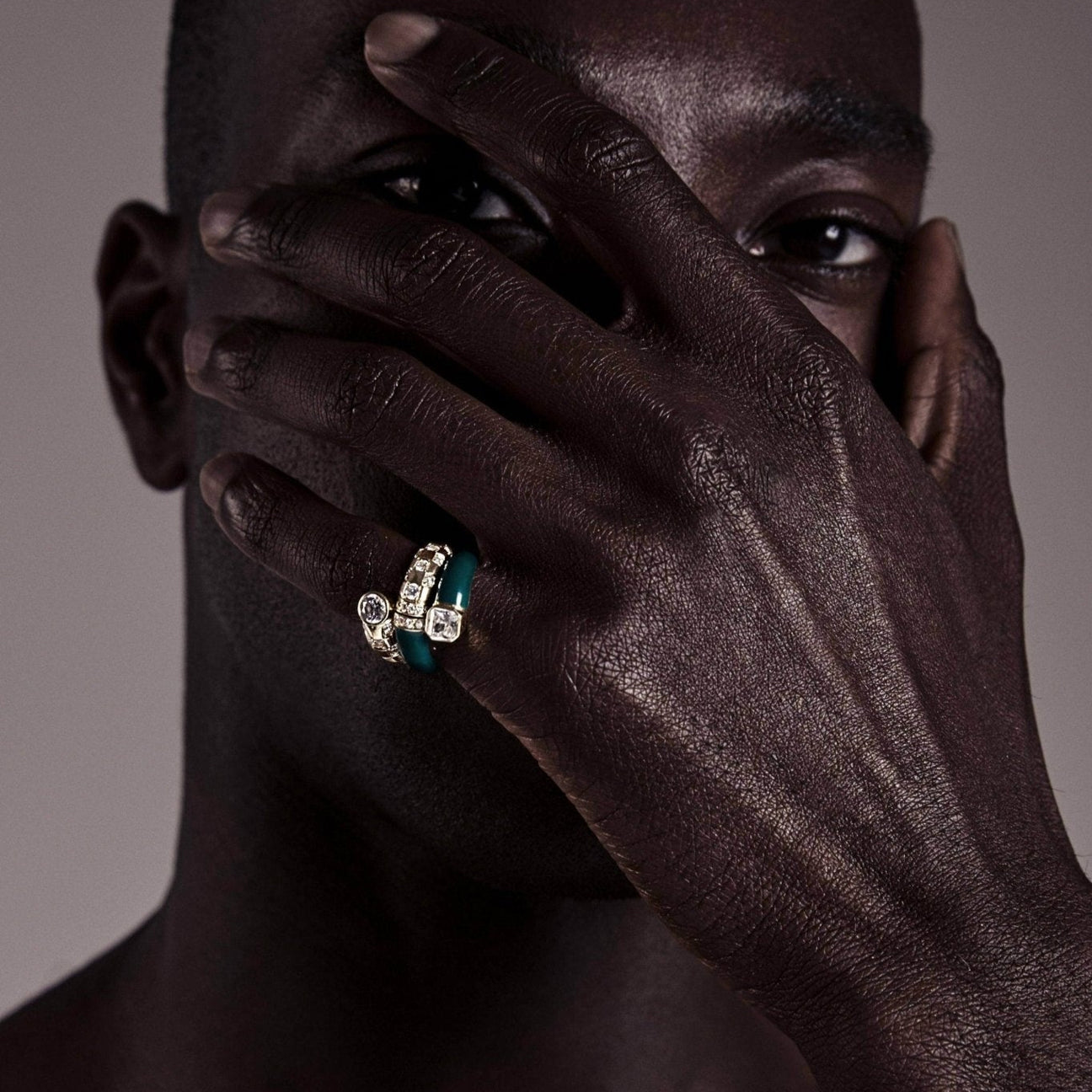  Toi et moi green enamel asscher ring - Toi et moi green enamel asscher ring -  The Future Rocks -    2 