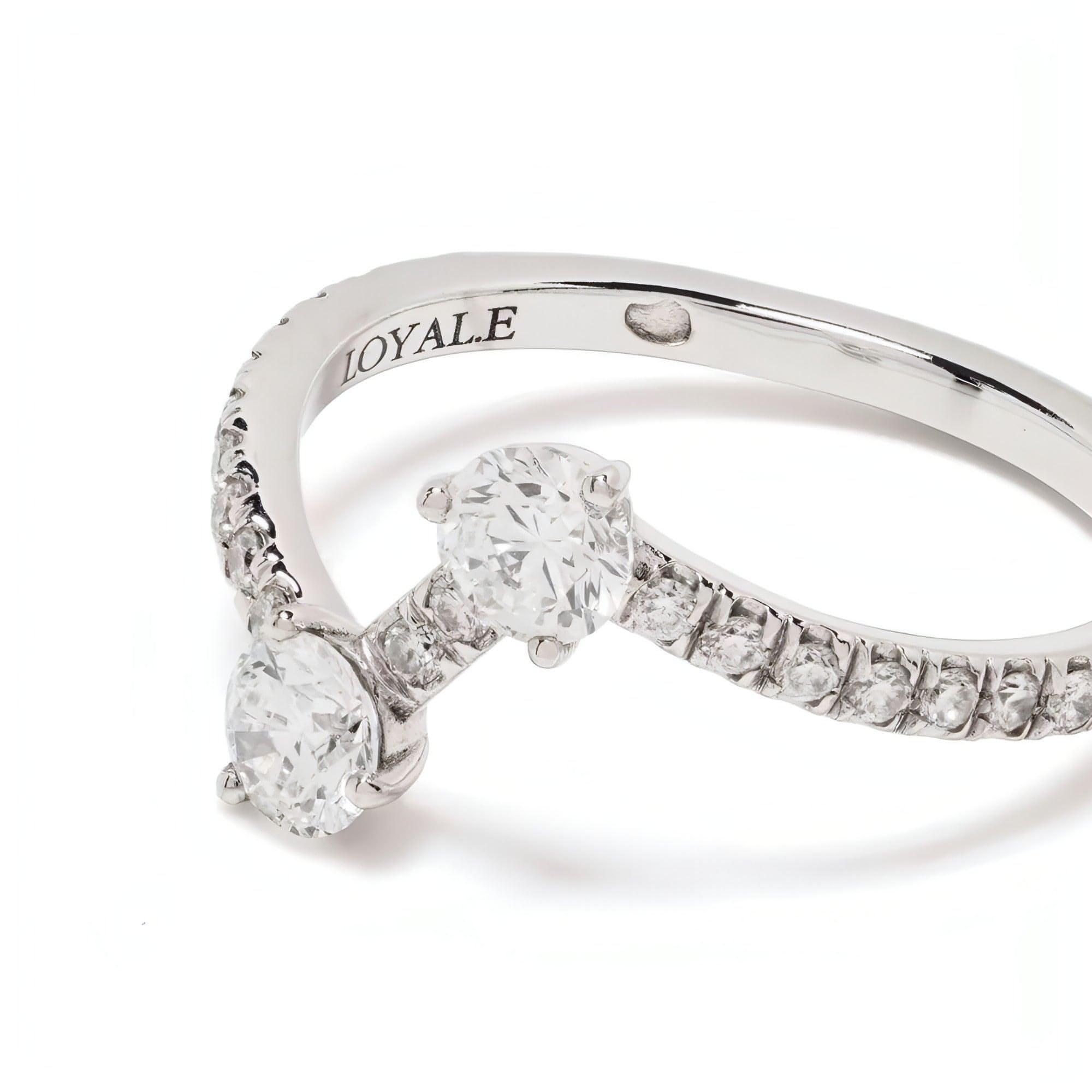  Toi+Moi pavée ring I - Toi+Moi pavée ring I -  The Future Rocks -    5 