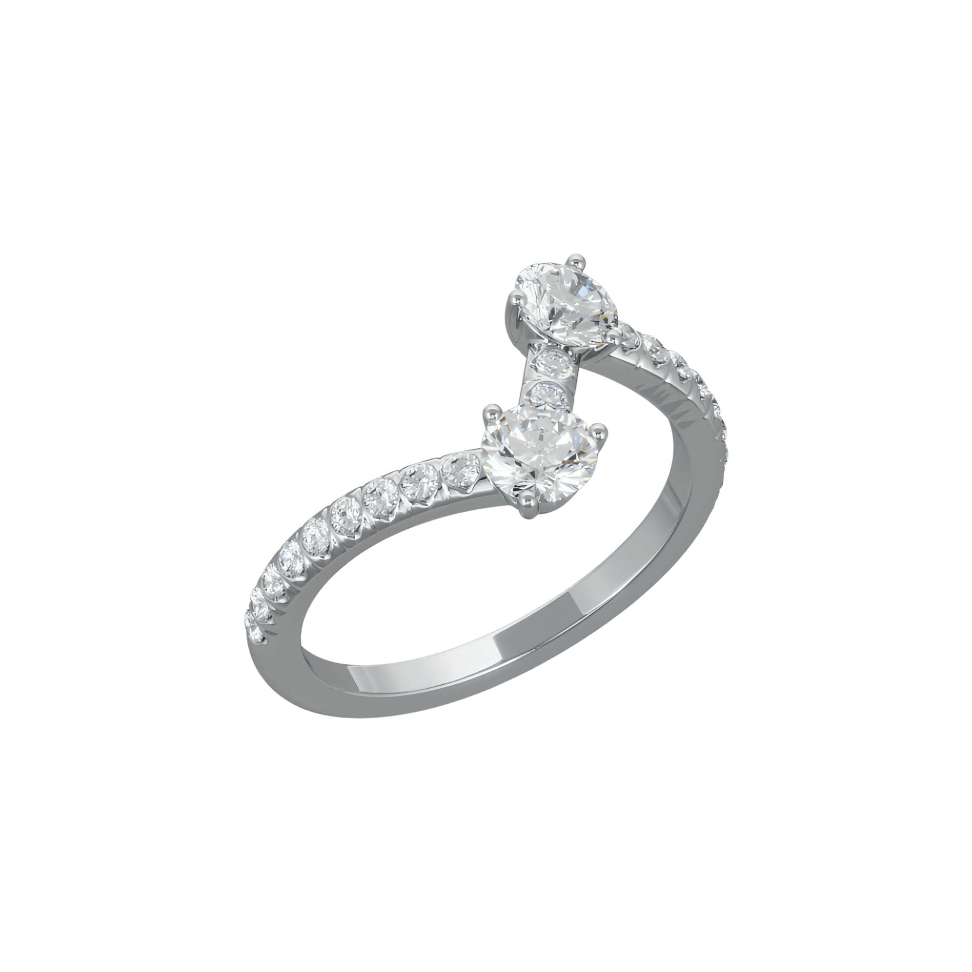  Toi+Moi pavée ring I - Toi+Moi pavée ring I -  The Future Rocks -    3 