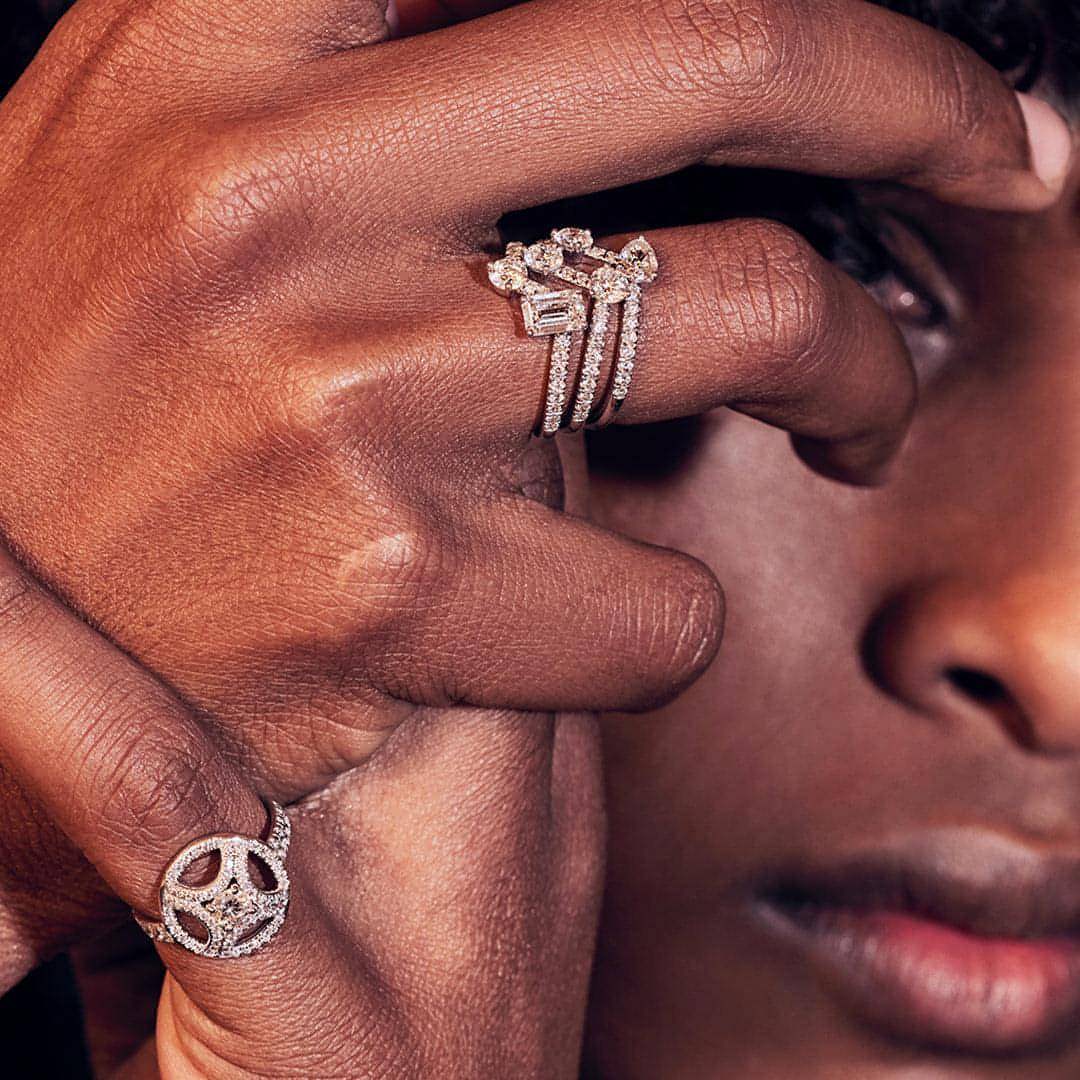  Toi+Moi pavée ring II - Toi+Moi pavée ring II -  The Future Rocks -    7 