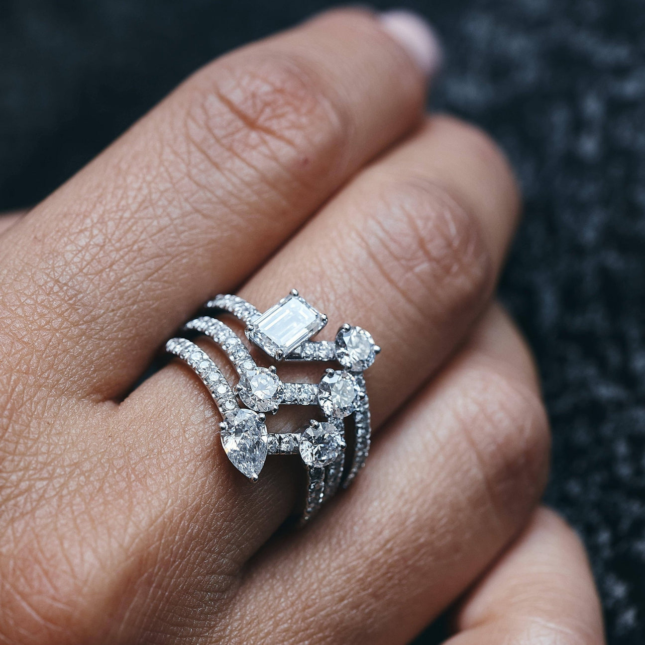  Toi+Moi pavée ring III - Toi+Moi pavée ring III -  The Future Rocks -    3 