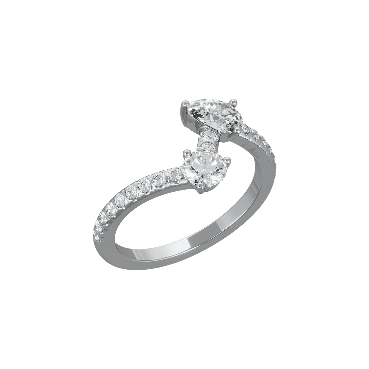  Toi+Moi pavée ring III - Toi+Moi pavée ring III -  The Future Rocks -    4 