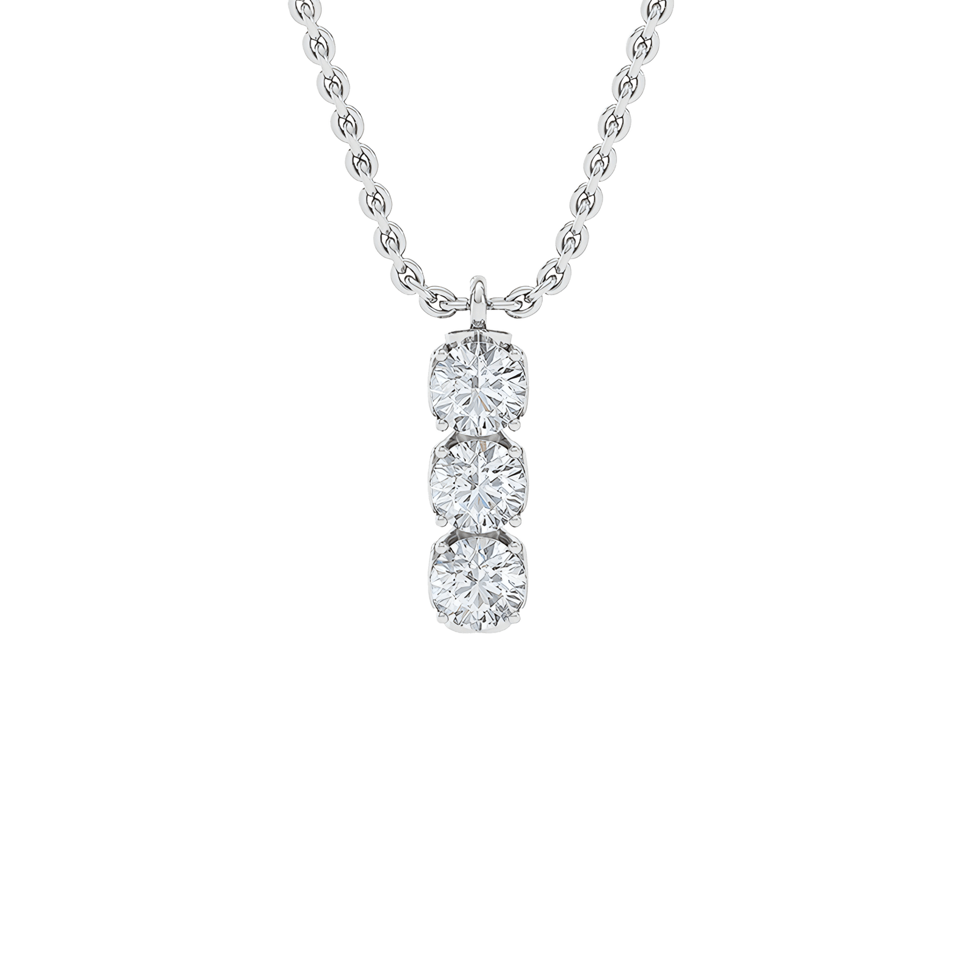  Trilogy necklace - Three Stone Lab-Grown Diamond Necklace -  The Future Rocks  -    4 