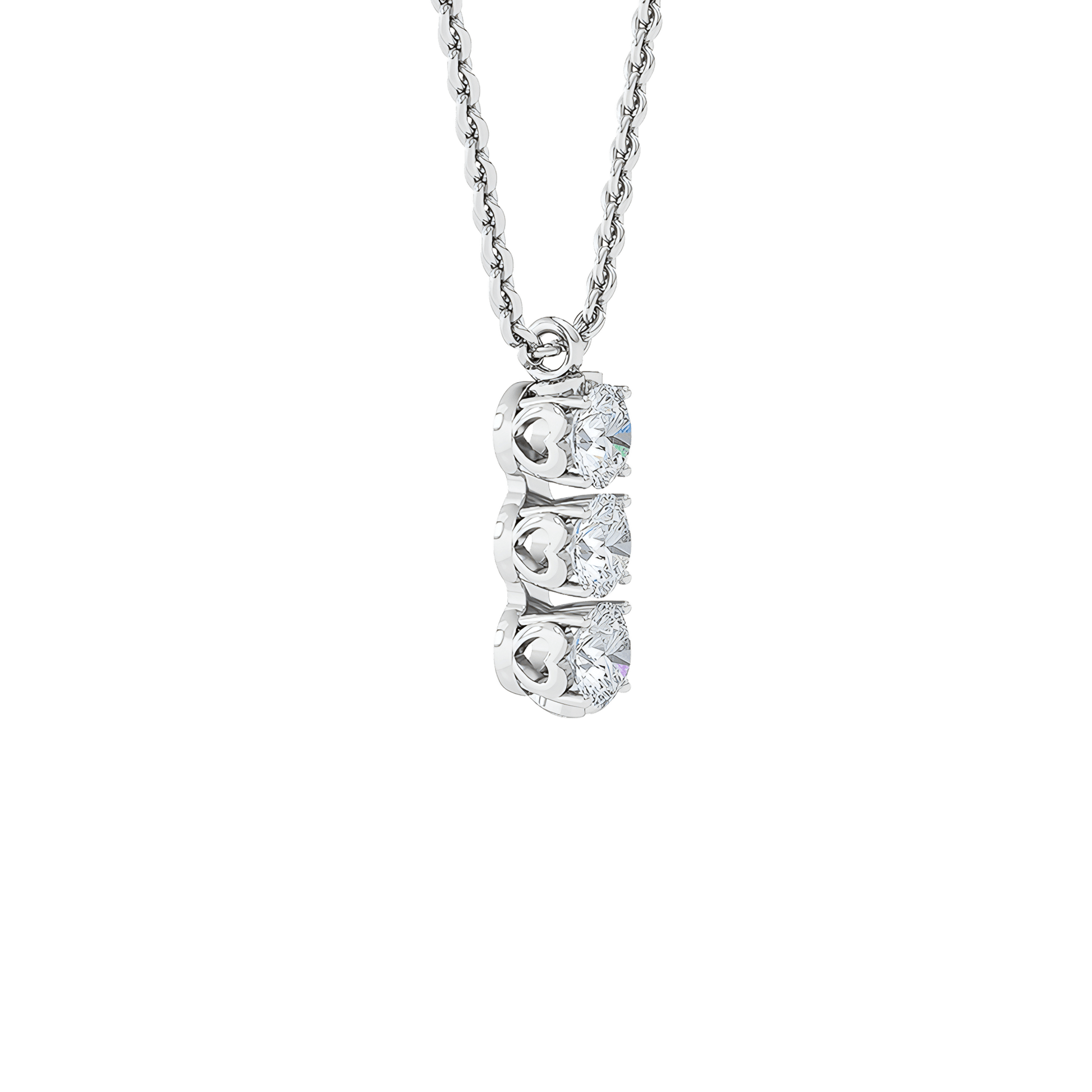  Trilogy necklace - Three Stone Lab-Grown Diamond Necklace -  The Future Rocks  -    6 