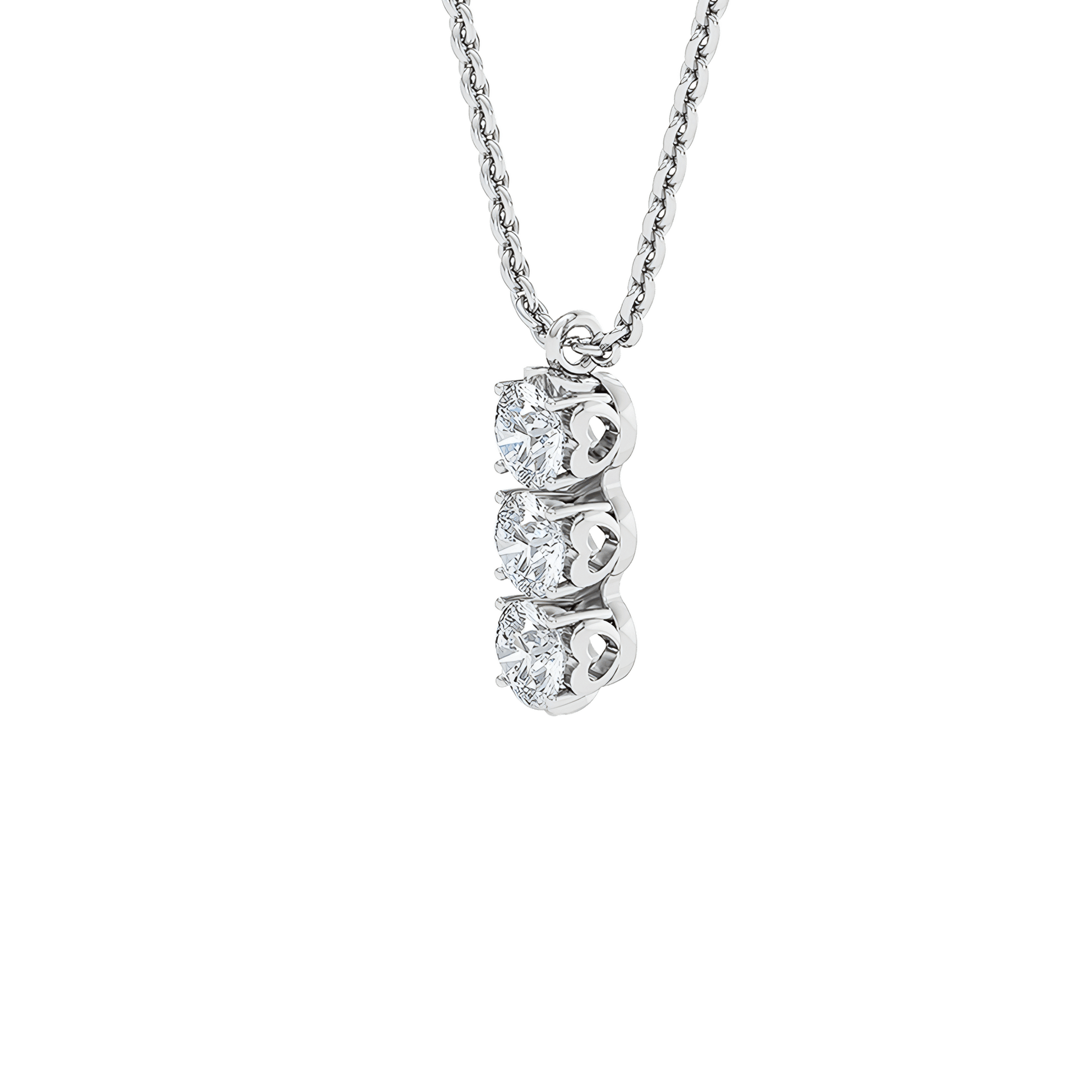  Trilogy necklace - Three Stone Lab-Grown Diamond Necklace -  The Future Rocks  -    5 