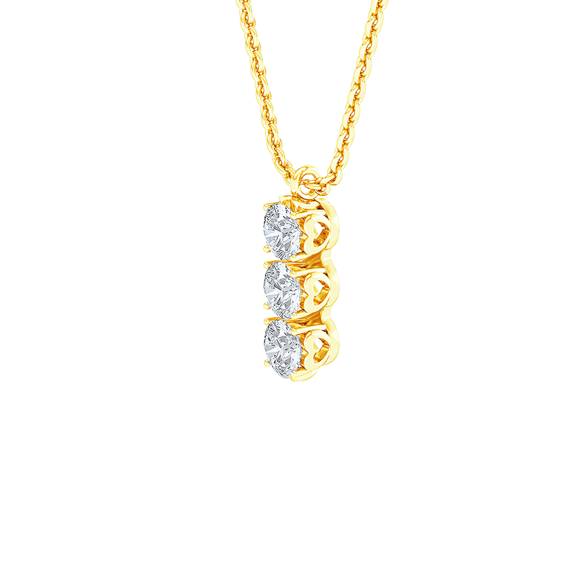  Trilogy necklace - Three Stone Lab-Grown Diamond Necklace -  The Future Rocks  -    2 