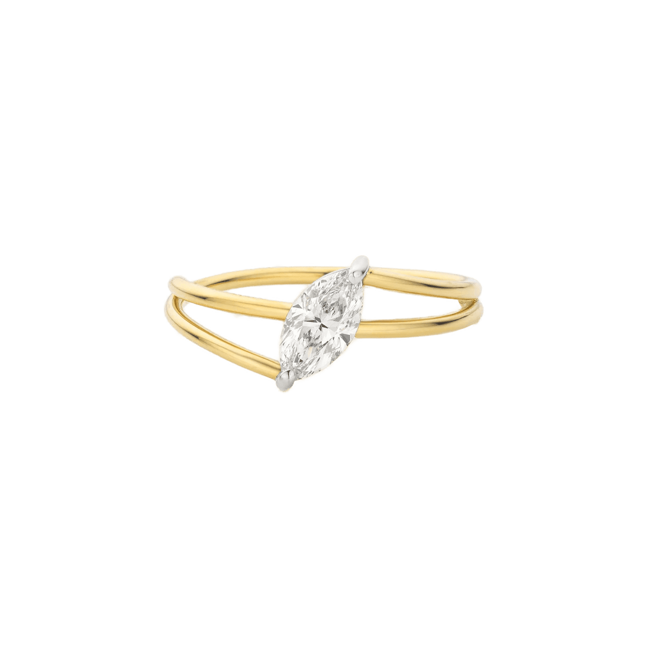  Twister ring - Half Carat Marquise Cut Diamond Twister Ring -  The Future Rocks -    1 