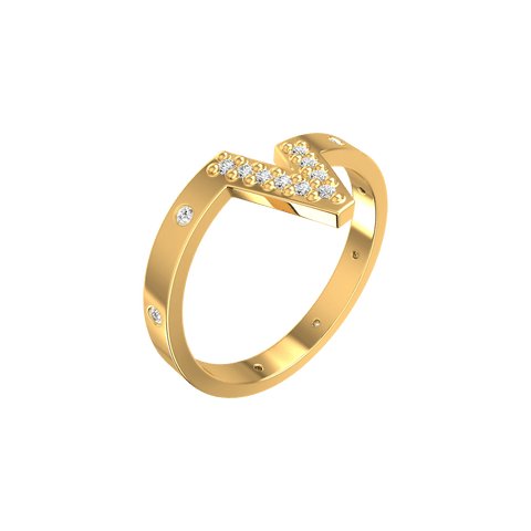  V pave ring - V Pave Diamond Ring -  The Future Rocks  -    1 