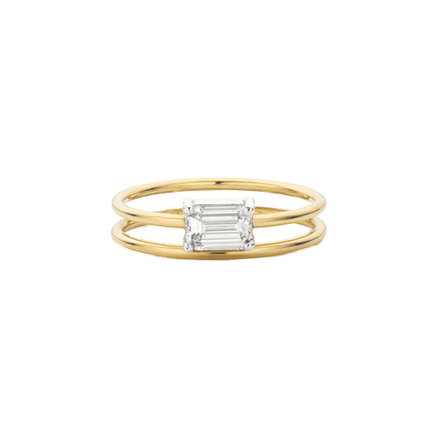 Vibration ring - Half Carat Emerald Cut Diamond Vibration Ring -  The Future Rocks  -    1 