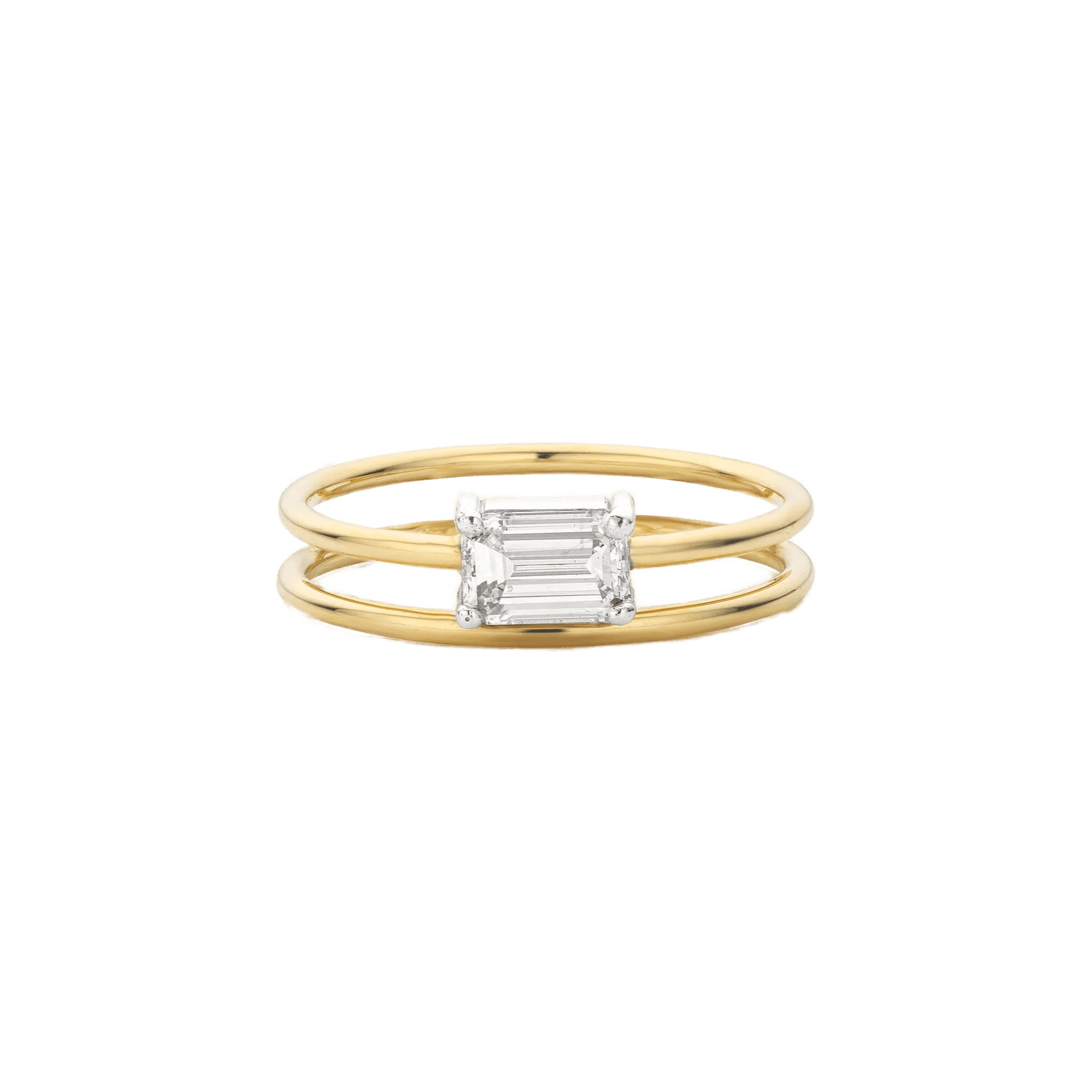  Vibration ring - Half Carat Emerald Cut Diamond Vibration Ring -  The Future Rocks -    1 