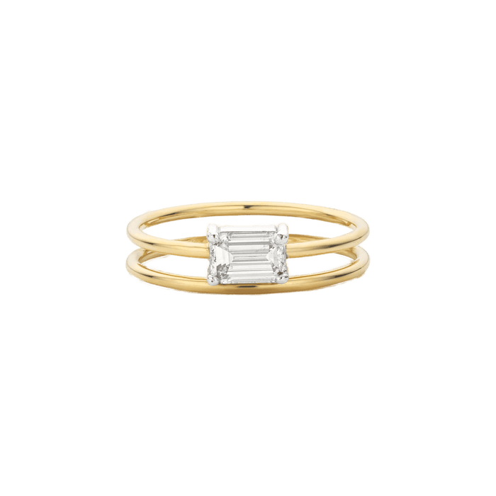  Vibration ring - Half Carat Emerald Cut Diamond Vibration Ring -  The Future Rocks -    1 