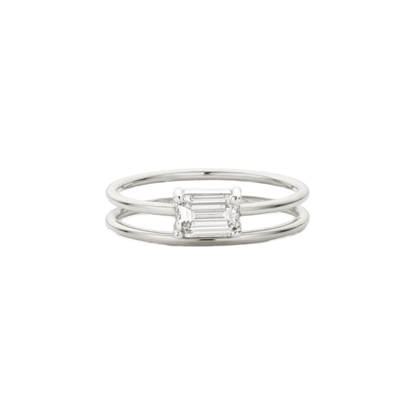 Half Carat Emerald Cut Diamond Vibration Ring  The Future Rocks