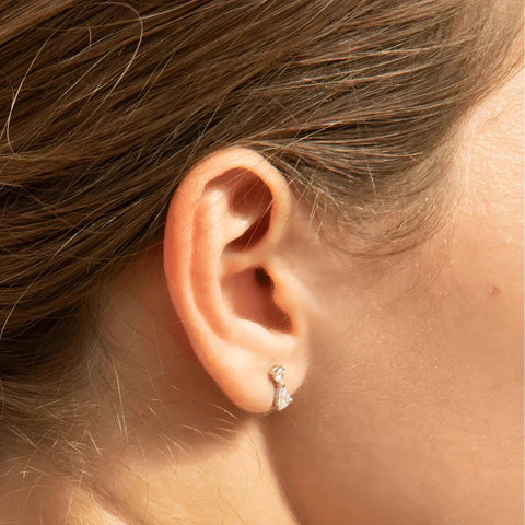  Vintage drop earrings - Lab-Grown Pear Shaped Diamond Vintage Drop Earrings -  The Future Rocks  -    2 