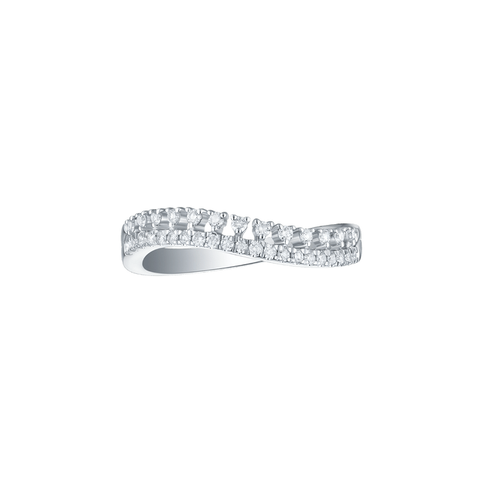  Wavy band - 14K White Gold Lab-Grown Diamond Wavy Band Ring -  The Future Rocks -    1 