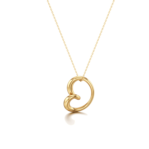  Whirlwind gold pendant - 18K Recycled Gold Pendant Heart Necklace -  The Future Rocks  -    2 