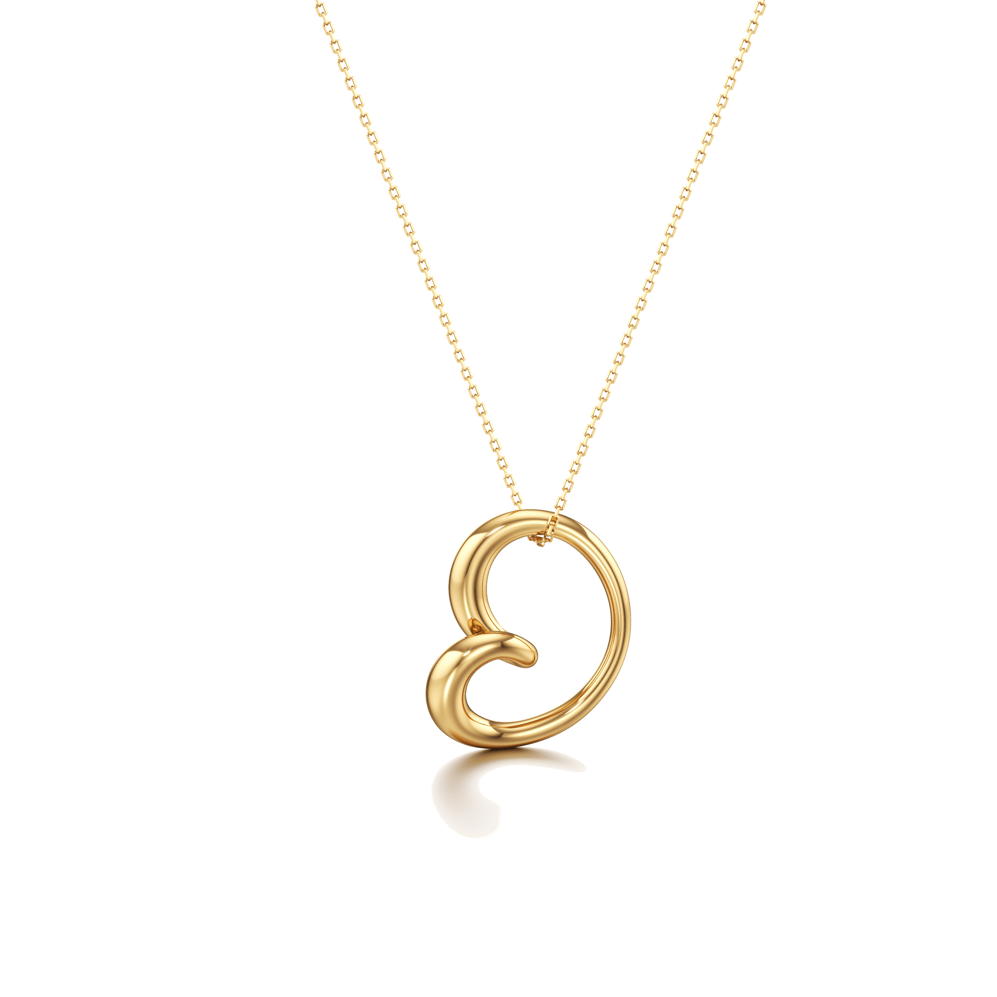  Whirlwind gold pendant - 18K Recycled Gold Pendant Heart Necklace -  The Future Rocks -    2 