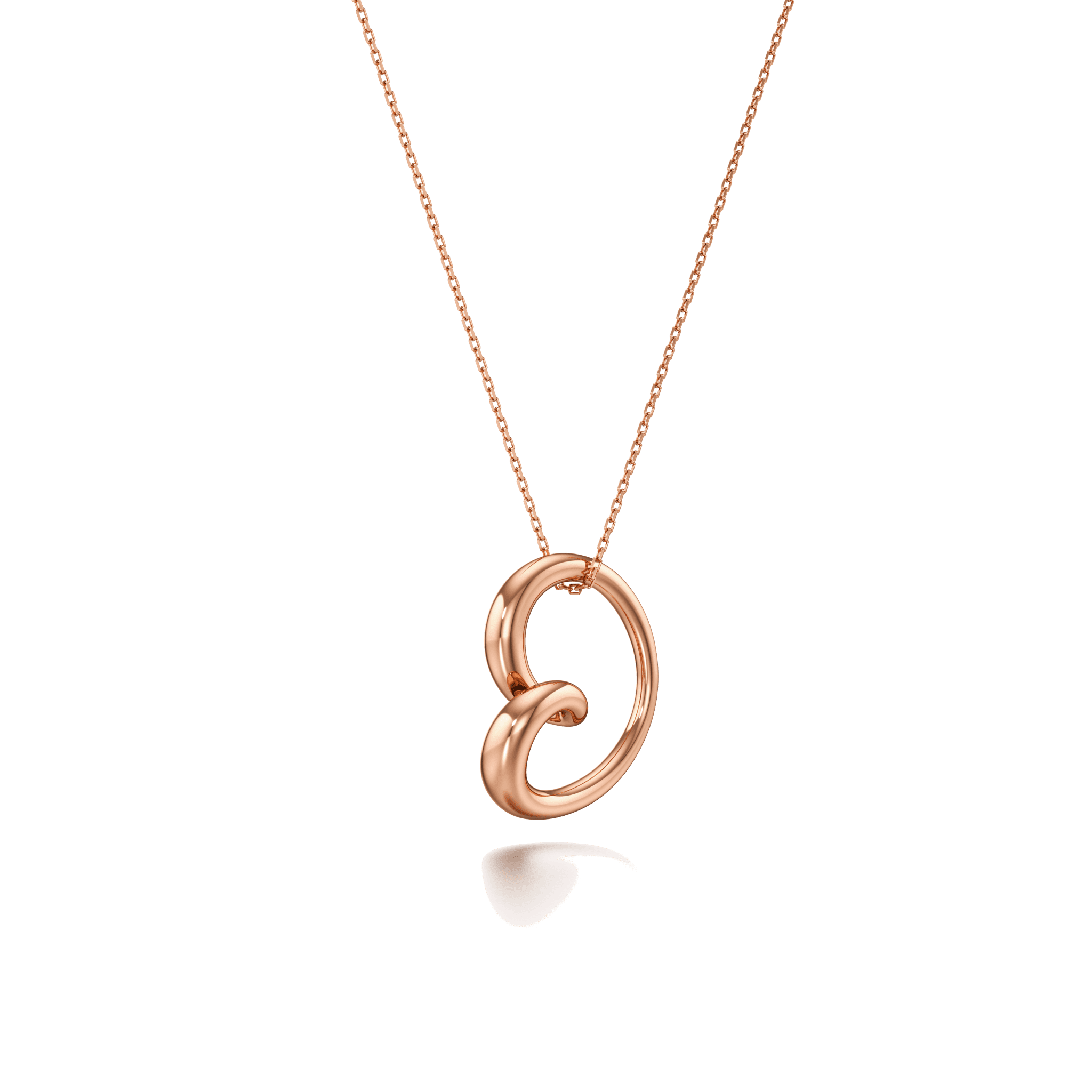  Whirlwind gold pendant - 18K Recycled Gold Pendant Heart Necklace -  The Future Rocks -    7 