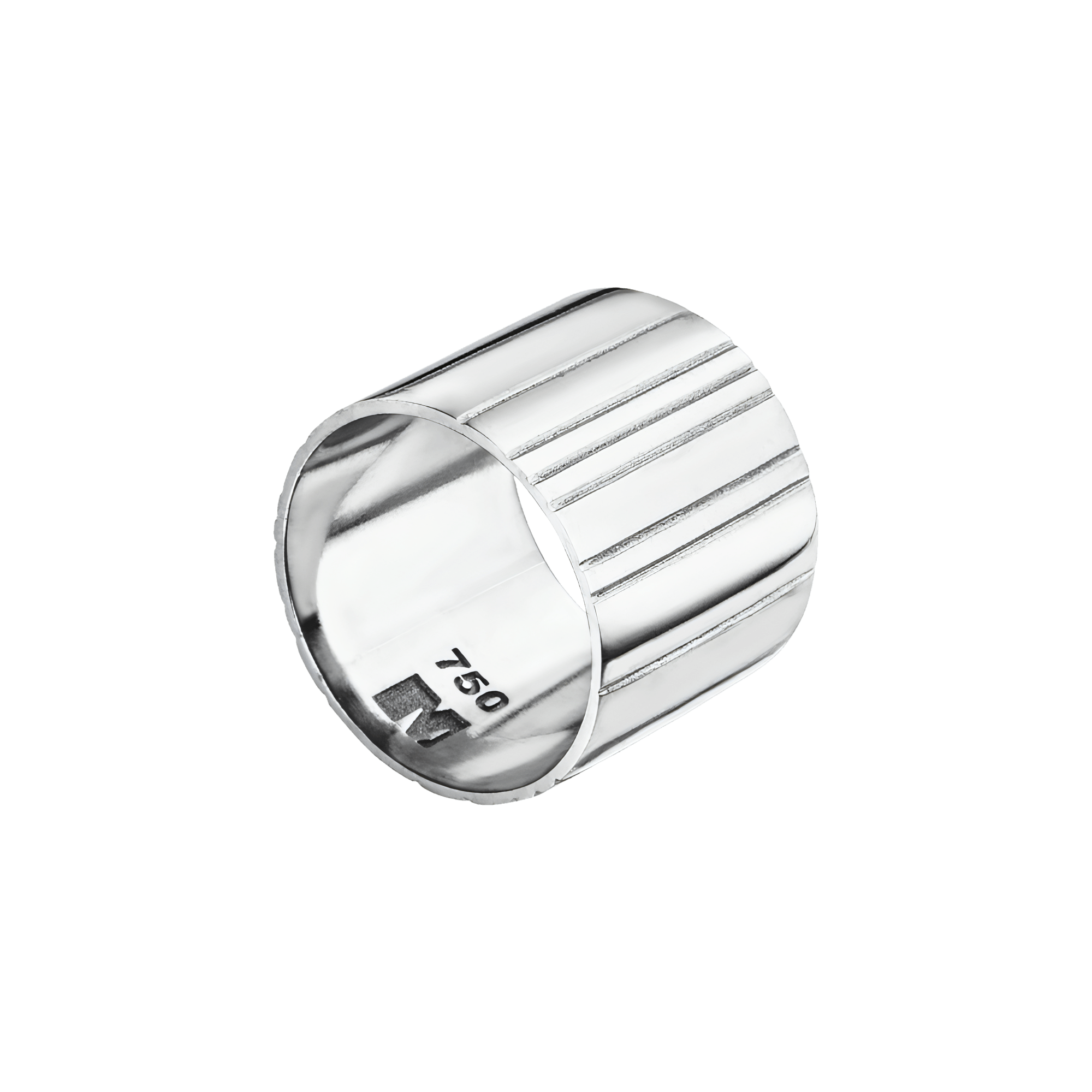  Wild lines ring - 18K Recycled White Gold Chunky Ring -  The Future Rocks -    2 